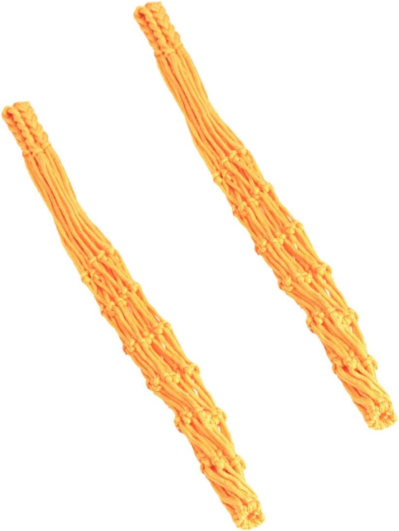 2pcs Single Net Bag Portable Football and Volleyball Carrying Pouch | Yellow Polypropylene, Thickened Straps with Adjustable Rope, Stable Build for Outdoor Sports