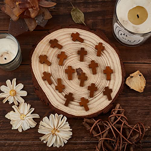 SUNNYCLUE 100Pcs Easter Wooden Crosses Bulk Wood Cross Pendants Natural Wooden Small Cross Charms Pendants for Party Favors Necklace Jewelry Making DIY Craft Handmade Accessories - Image 4