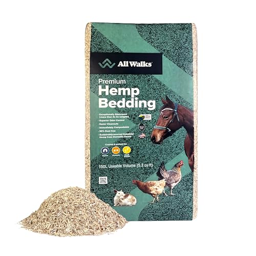 All Walks 150 Liter(30 lbs) Hemp Bedding for Chicken Coops,