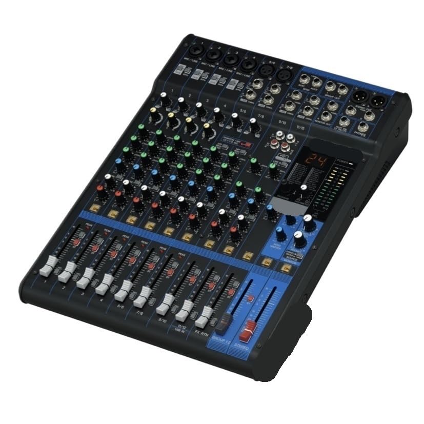 KONGMM Mezclador de Audio Consola mezcladora de Audio MG12XU de 12 Canales