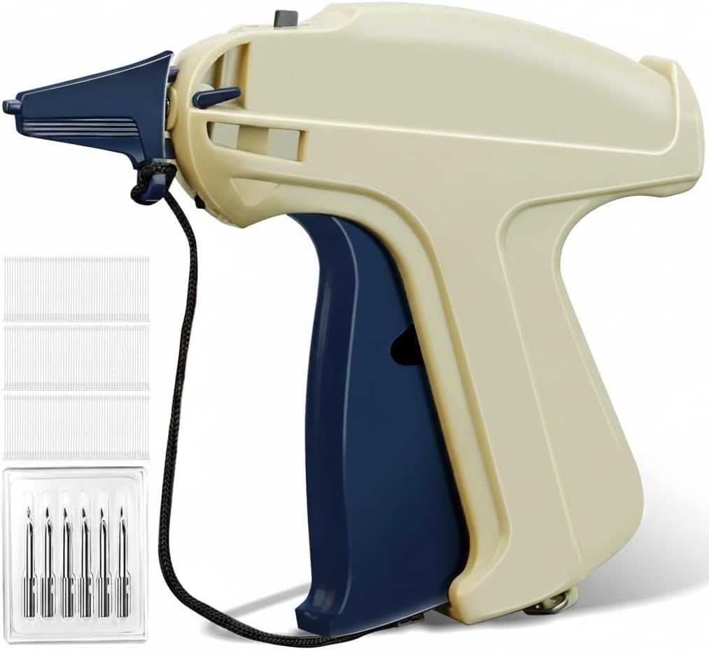 Tagging Gun for Clothing, Standard Retail Price Tag Attacher Gun Kit for Clothes Labeler with 6 Needles & 5000pcs Barbs Fasteners & Organizer Bag for Store Warehouse Consignment Garage Yard Sale
