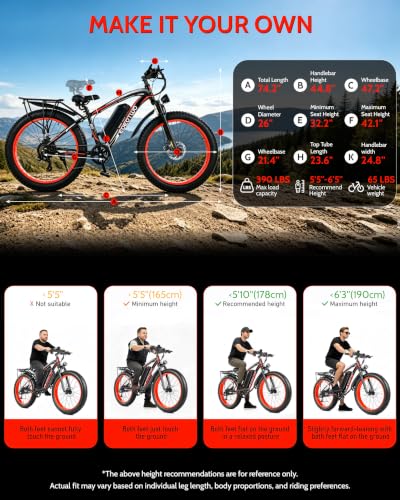 Image of Electric Bike for Adults, 1500W Peak E Bikes, 28+MPH, 26 inch Fat Tire Ebikes | 48V 15Ah|20Ah Electric Mountain Bike, 60|70+ Miles Electric Bicycle,7 Speed