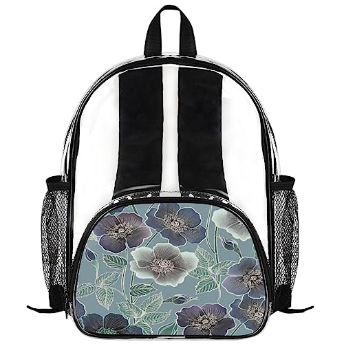 Sac à dos transparent fleurs rétro pour l'école et le voyage de votre enfant