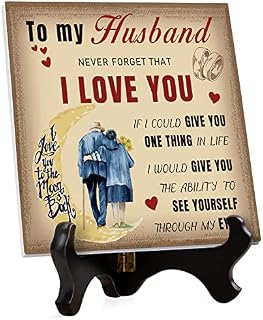 Husband Birthday Gifts from Wife, Anniversary Gifts for Him, Best Husband Gifts Personalized Acrylic Plaque for Newlywed Gifts, Engagement Presents, Wedding Anniversary, Valentine's Day Gifts