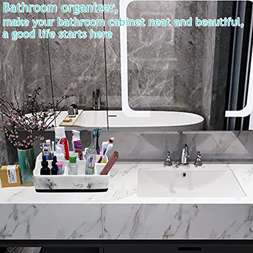 Yihongyipin Toothbrush Holder Bathroom Organizer Countertop,7 Slots Electric Toothbrush Holder With Anti-Slip Base For Family & Kids On Bathroom Vanity, Sink, And Countertop （White Marble Look） #TOP5