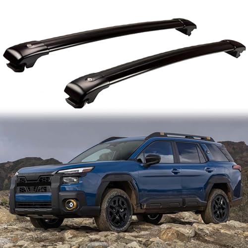Barres de toit transversales pour Subaru Outback 2026+ en aluminium noir avec antivol
