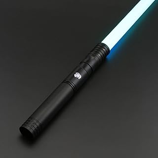 Dueling Light Saber Force FX Light Sabers for Adults and Kids with 4 Sound Fonts and 12 RGB Colors, Metal Aluminum Rechargeable LED Lightsabers Sword for Halloween Cosplay Gift - Black E10