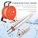 Naturalpowev Electronic Water Level Meter with Sensitivity Dial, Stainless Steel Probe, and Peak Indicator for Water Depth Gauge Use in Industrial Boreholes and Pipes - Battery Not Included 10m