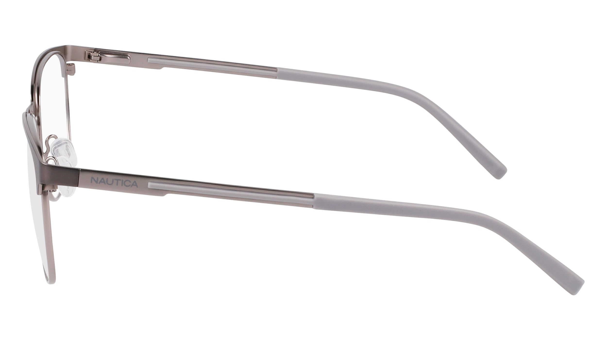 NAUTICA Brille mit Sehstärke für Herren optional mit Sonnenbrillentönung oder Blaulichtfilter, Rund, gefertigt aus Metall, Modell: N7343 (inklusive Brillenetui)