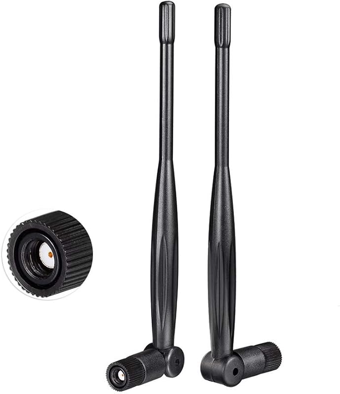 Eightwood 2.4GHz 5GHz Dual Band WiFi Antenna, 5dBi RP-SMA Antenna (2-Pack) | for Desktop PC, PCIe WiFi Card, WiFi Router, Wireless Range Extender, IP Camera
