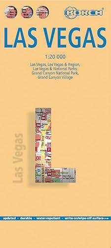 Las Vegas, plano callejero plastificado. Escala 1:20.000. Borch.: Las Vegas, Las Vegas &amp; Region, Las Vegas &amp; National Parks, Grand Canyon National Park, Grand Canyon Village (Borch Map)
