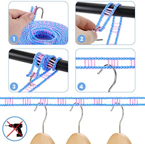 3-Pack Windproof Clothesline with Hooks – Super Strong and Durable, PE Material, 16ft – Ideal for Indoor/Outdoor Use & Travel