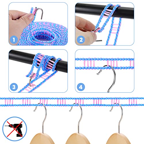 3-Pack Windproof Clothesline with Hooks – Super Strong and Durable, PE Material, 16ft – Ideal for Indoor/Outdoor Use & Travel