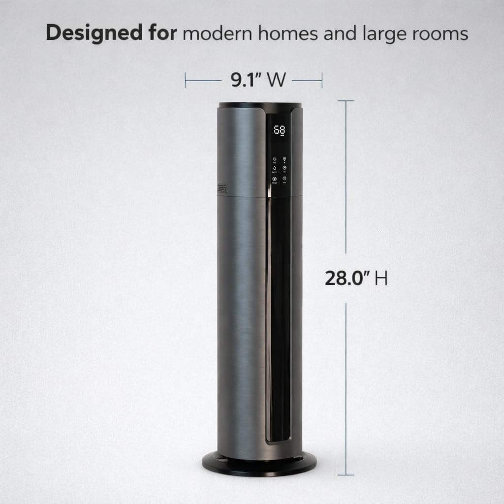 9L Large Humidifier for Bedroom, 28dB Whisper Quiet Cool Mist Humidifier for Home Office, Top Fill, 500sq.ft Coverage, Smart Humidity Control, Sleep Mode & Timer
