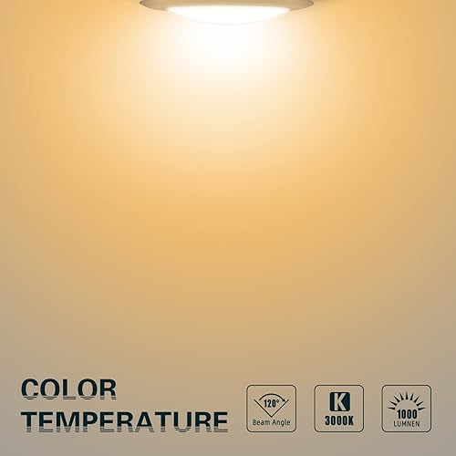 Miniatura 3 de TOPELER Luz de disco LED de bronce de 6 pulgadas, luz de techo empotrada de 15 W, 1000 lm, luz de disco empotrada de perfil bajo regulable,