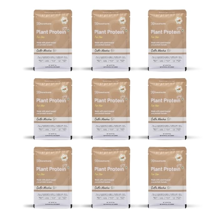 Image of Plant Protein for Women - Coffee Flavour | Pea Protein Powder Trial Pack | Digestive Blend, Antioxidant Berry Mix & Monk Fruit | Clean Plant Protein for Hormonal Health, Digestion & Energy | 30g x 9 Servings