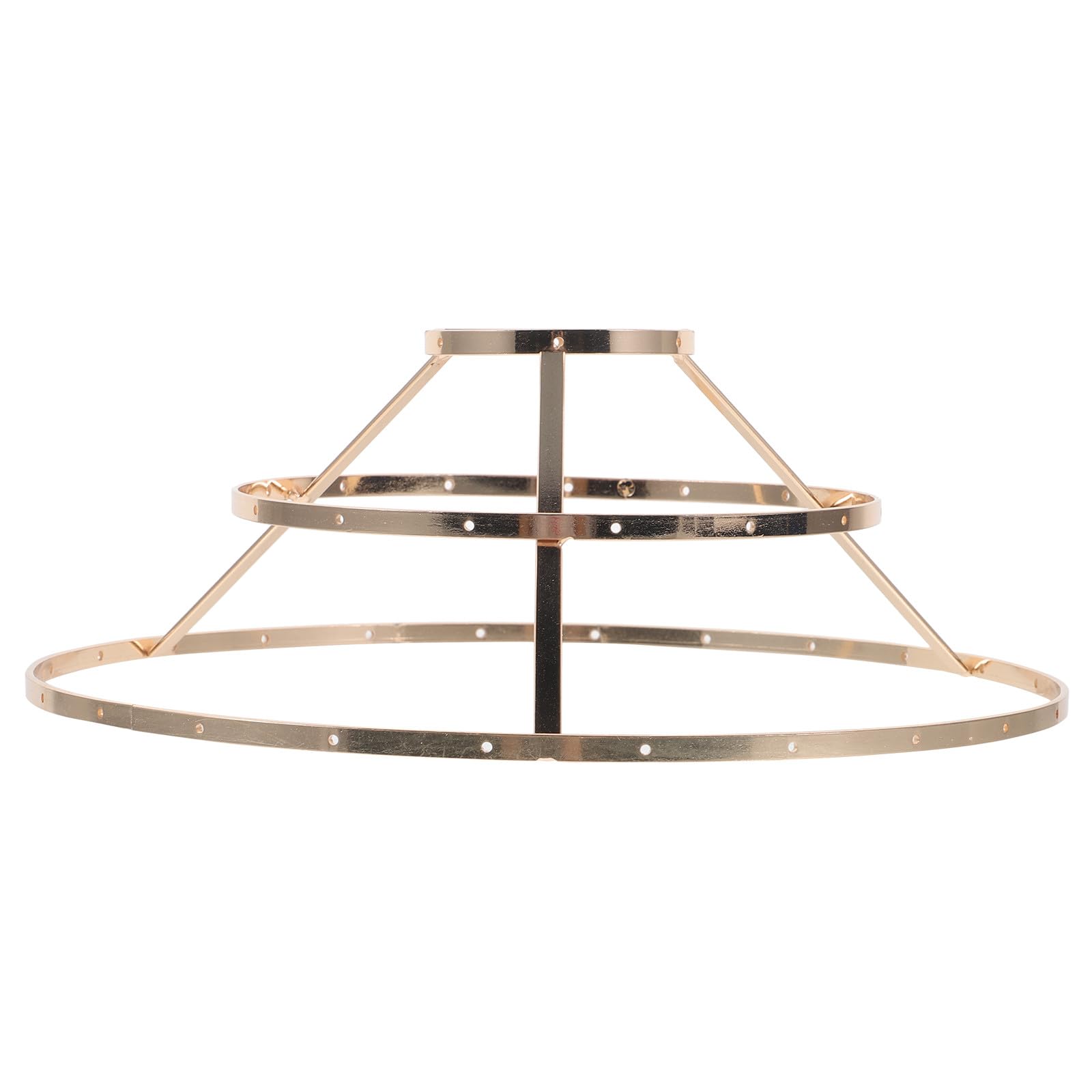 MAGICLULU Golden Iron Lampshade Frame Softer Light with 3-Tier Retro Design, DIY Lamp Shade Ring and Delicate Style for Ceiling Light Fixtures Suitable for Home and Office