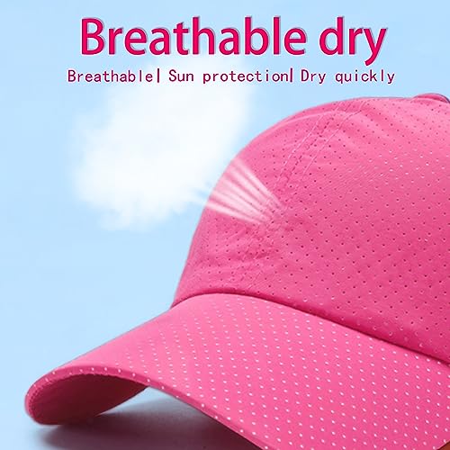 Quick Drying Baseball Cap Breathable Mesh Hats for Women Lightweight UV Protection for Running or Outdoor Sports-Pink4