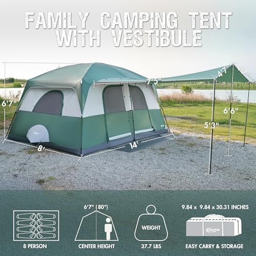 Heavy Duty 8-Person Camping Tent