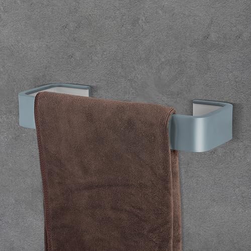 Image of Plantex Aluminium and Acrylic Towel Hanger for wash Basin /Single Towel Rod for Bathroom /Hand Towel Hanger /Bathroom Accessories (Grey and Milky White) 9 Inch
