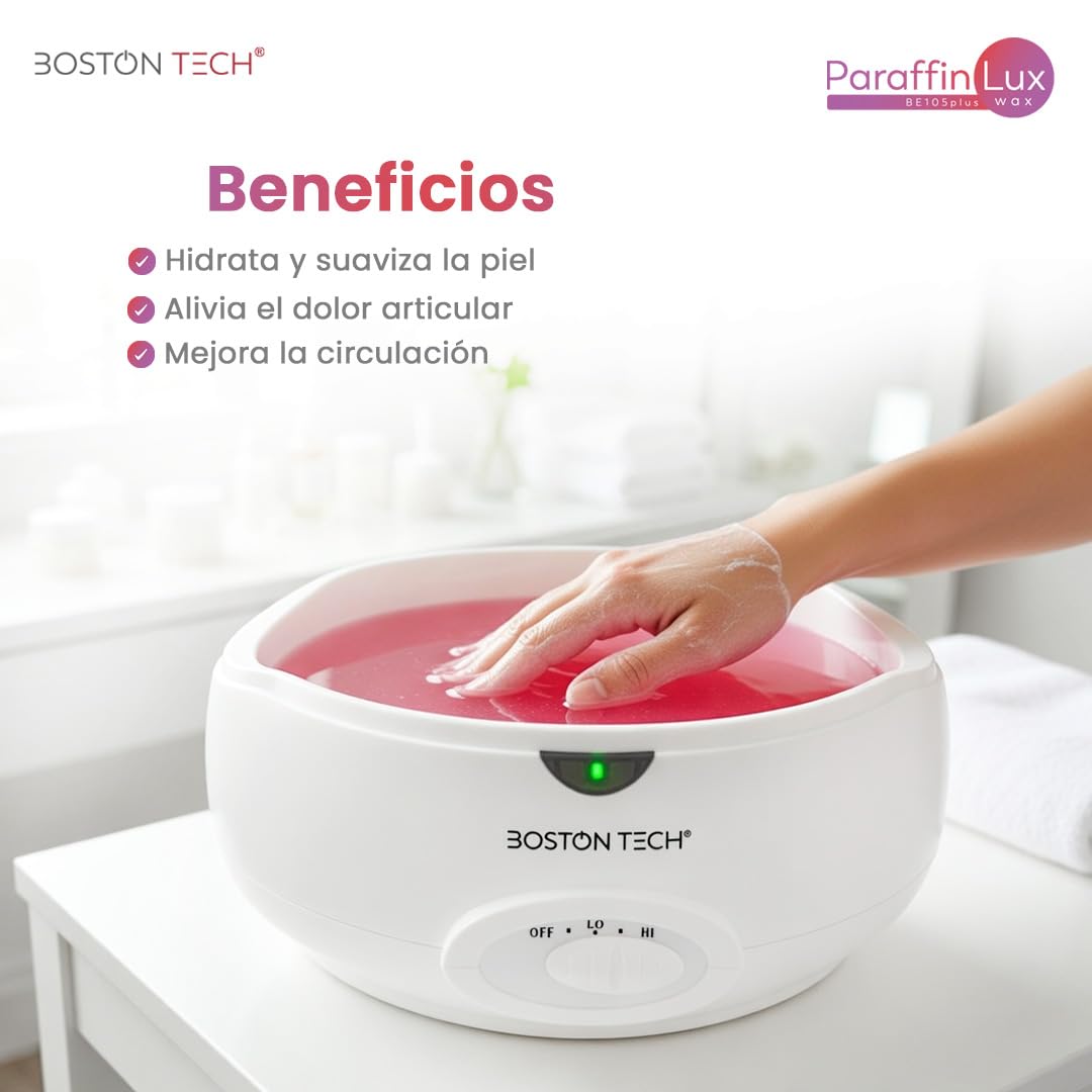 Boston Tech® Baño de Parafina para Manos Maquina parafina que Alivia el Dolor Muscular y Artrosis Capacidad 3L Hidrata y Revitaliza tu Piel Incluye accesorios Premium para uso personal y profesional — view 3