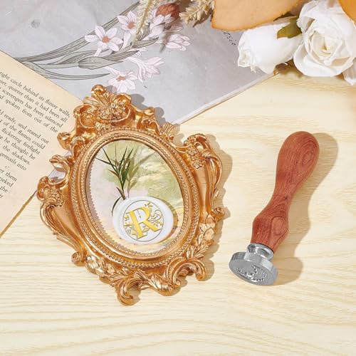 CRASPIRE Letter R Sealing Wax Stamp Retro Alphabet Initials Wax Seal Stamp Classic Vintage 26 Letters A-Z 25mm Removable Silver Plated Brass Head wood Handle for Envelope Invitation DIY Scrapbooking - Image 4