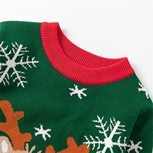 Image of HILEELANG Toddler Boy Girl Christmas Sweater Pullover Reindeer Elk Snowman Sweatshirts Tops
