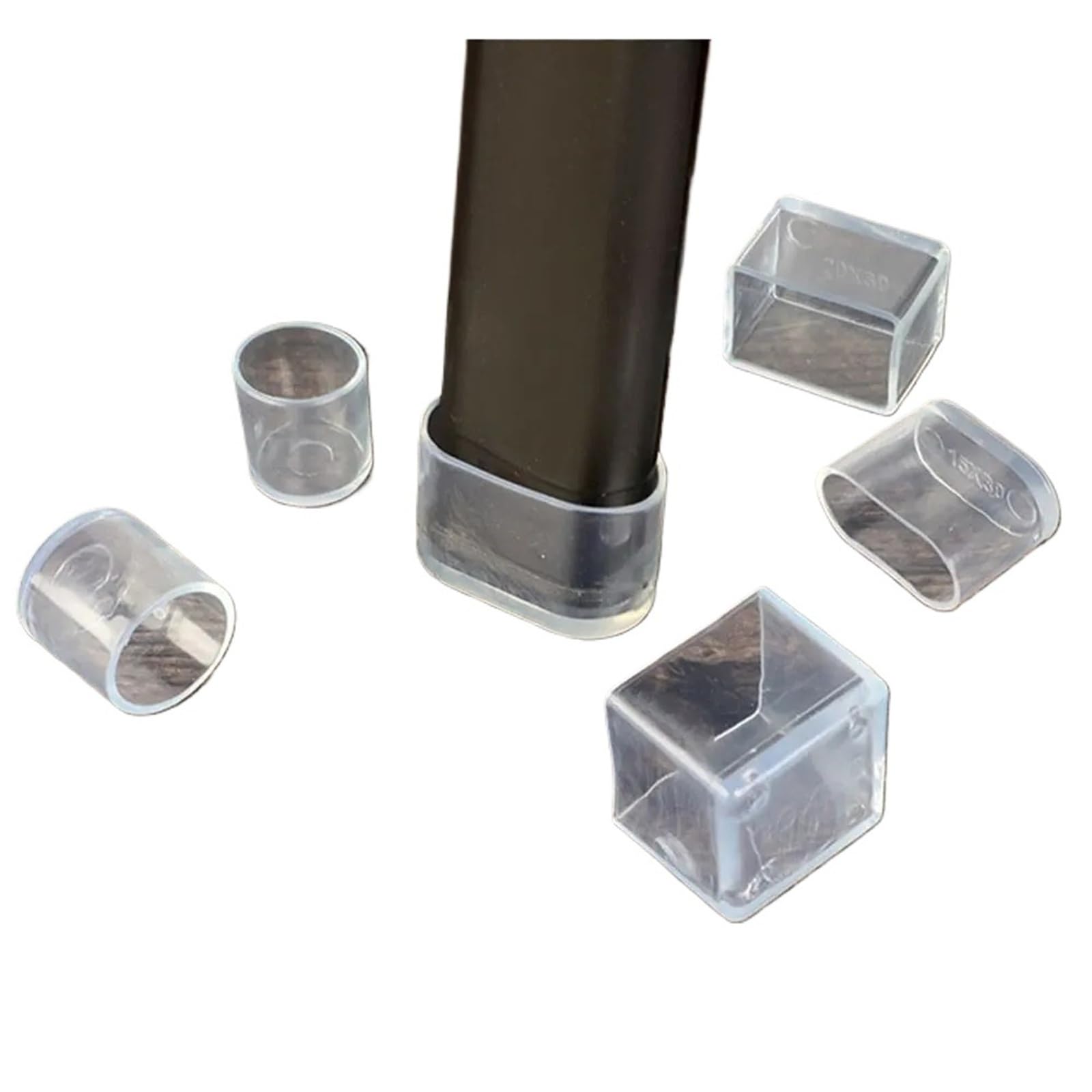 Chair Leg Floor Protectors 4pcs/set Table Floor Protectors Cups Round Bottom Non-Slip Covers Chair Leg Caps Silicone Pads Furniture Feet(Rectangle-30x40mm)