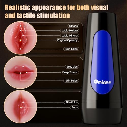 Image of Male Masturbator Adult Sex Toys Pocket Pussy Stroker, 3 Penis Cock Sleeves with Soft and Fleshy Texture, Blowjob Sex Machine with Realistic Oral Vagina Anal Doll Ass Penis Trainer for Men Masturbation