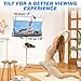 Rfiver Mobile TV Stand for 23-60 Inch LCD LED Flat/Curved Panel Screen TVs up to 88 lbs, Rolling TV Stand with Adjustable Shelf & Tilt, Portable Floor Stand on Wheels for Bedroom, Living Room, White