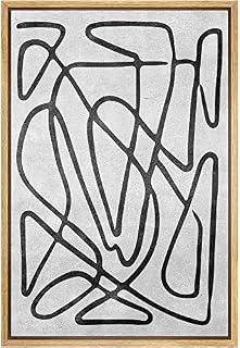 SIGNFORD Framed Wall Art One Line Drawing Black and White Abstract Minimalist Modern Aesthetic for Living Room/Bedroom/Bathroom -16x24 inches