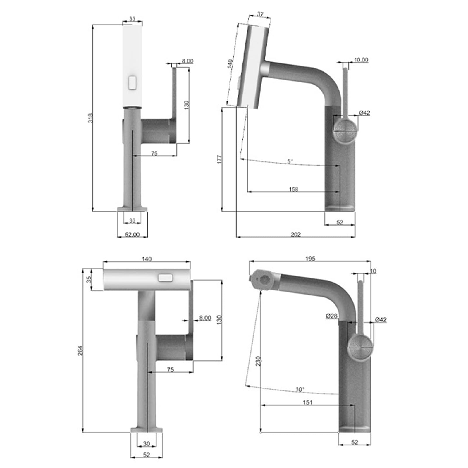 Generico Rubinetto da Bagno Miscelatore per Lavabo Cascata Miscelatore Estraibile per Lavabo da Bagno Rubinetto Monocomando per Lavabo da Bagno 2 modalità Ottone Cromo