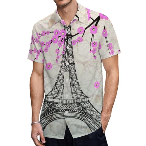 Chemises boutonnées Tour Eiffel hommes anti-transpira​tion t-shirts manches courtes