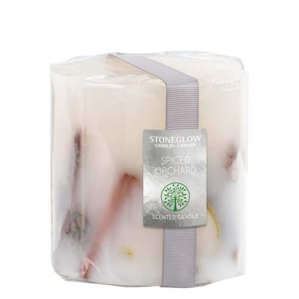 Stoneglow Green Nature's Gift Collection - Spiced Orchard Inclusion Pillar Candle