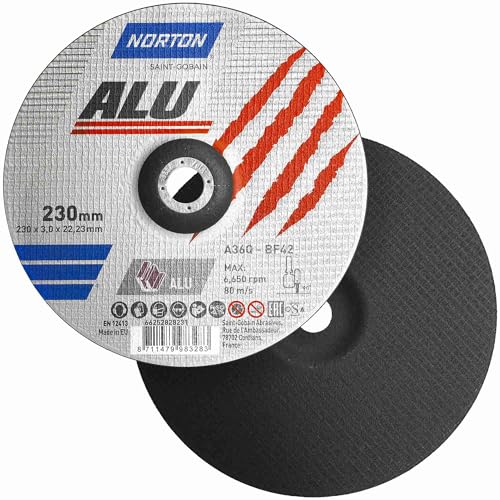 Norton Trennscheibe Aluminium A 36 Q ALU | Durchmesser wählbar: 230 x 3 x 22.23 mm - 5 Stück