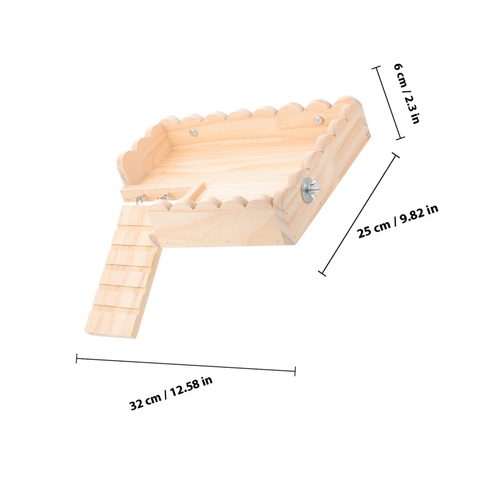 Hohopeti Hamster Plattform Holzspielzeug mit Leiter Stabile Kleintier Basis zum Klettern und Ruhen Langlebiges Holz für Hamster Meerschweinchen und Kleine Nager Einfache Installation