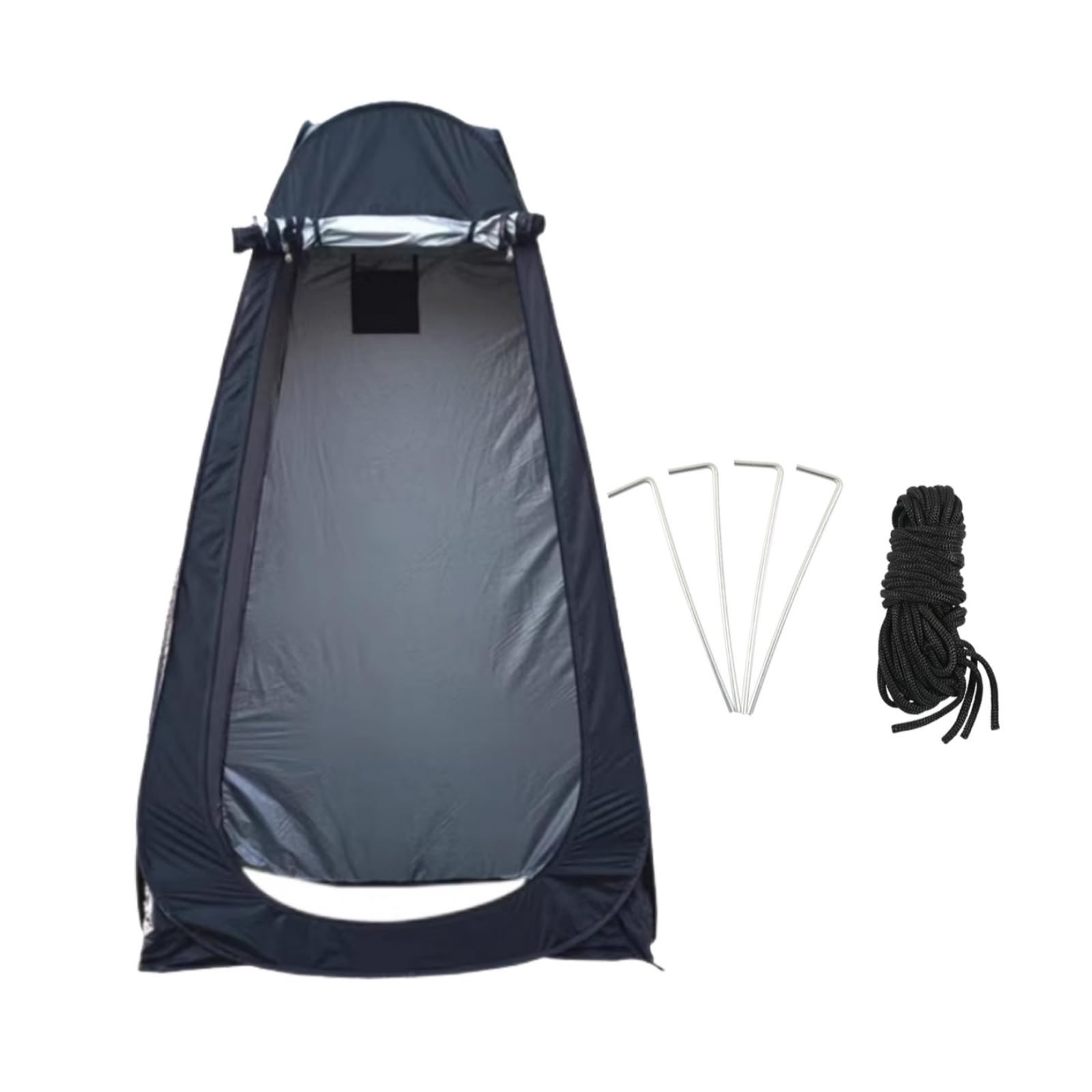 Outdoor Zelt Umkleidezelt Duschzelt Schutzkabine mit Fenster Und Dachlüftung aus Silberbeschichtetem Material mit Heringen Und Abspannleinen für Camping Strand Festival