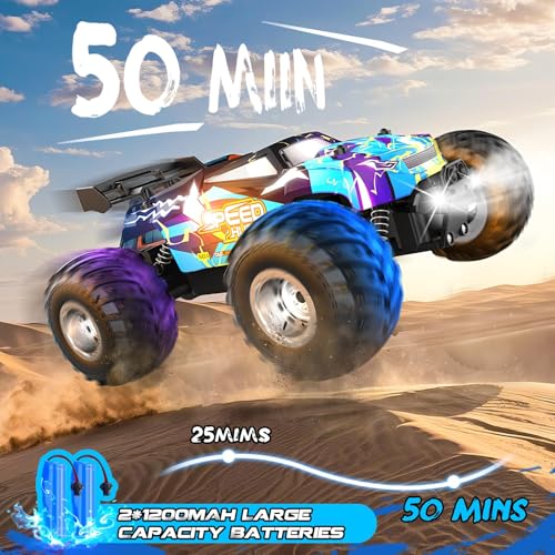All Terrain Remote Control Car for Boy with LED Lights 2 Batteries - 13.19 w/ Code + 40% Off Code 0JRT495W - image 3