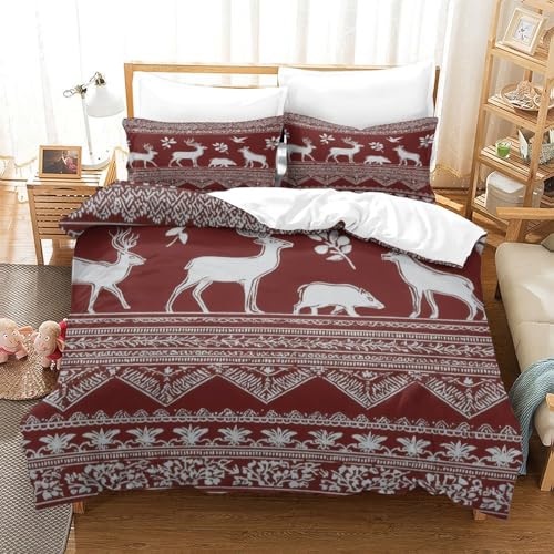 Housse de couette patchwork américain 200x200 microfibre rouge blanc bleu