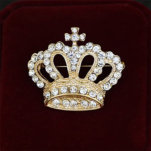 Image of GBAHFY Crystal Rhinestone Princess Queen Crown Brooch Pin for Women - Tiara for Wedding Party Banquet Birthday