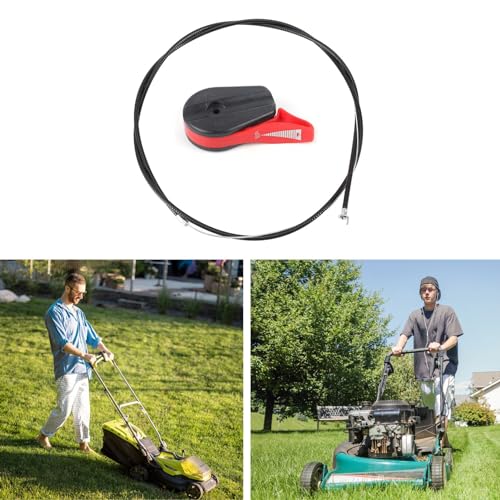 Throttle Cable for Lawnmower 65" with Lever Handle Control Switch for Lawn Mowers for Garden (Colour: Red) - Image 2
