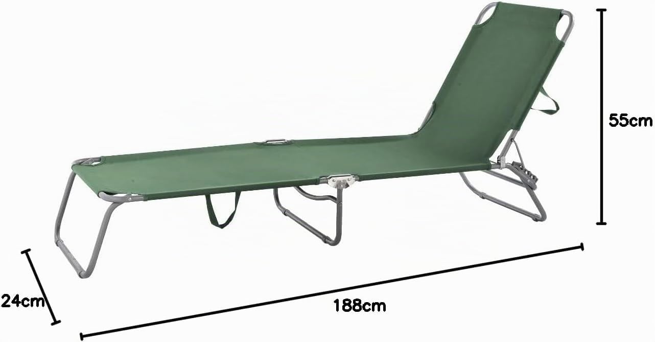 Creaciones Llopis Tumbona Hamaca Plegable para Exterior | Resistente y Ligera | Ideal para Playa, Jardín, Piscina y Camping | 188x55x24 cm | Disponible en Azul y Verde (Verde)