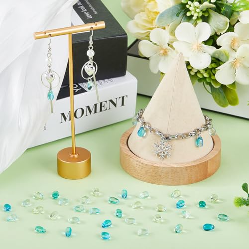 SUNNYCLUE 150PCS 5 Colors 10mm Glass Tear Drop Beads Water Drop Beads Teardrop Waterdrop Sparkling Crystal Glass Transparent Loose Charms Bulk for Jewellery Making DIY Beading Bracelet - Image 4
