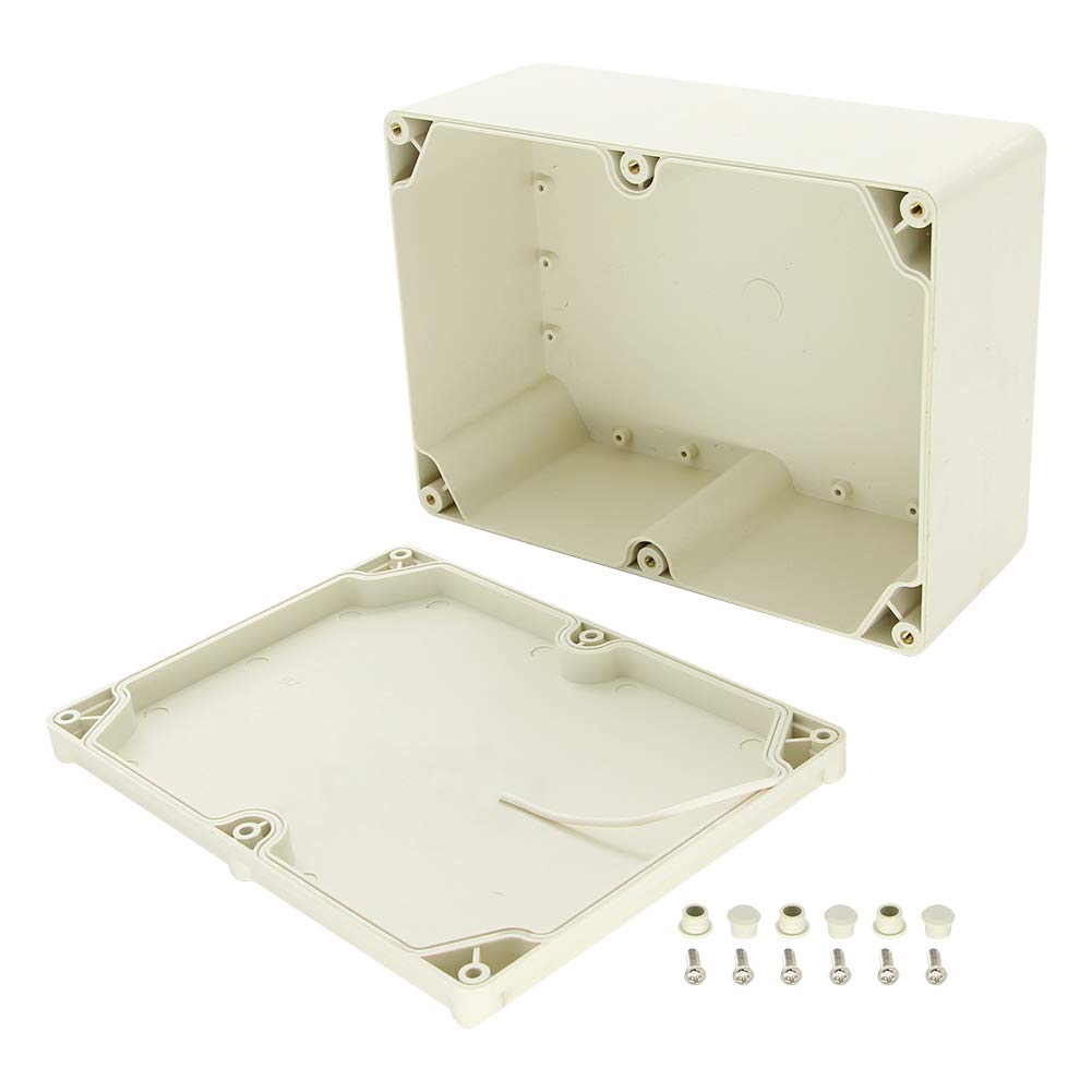 Heyiarbeit Project Box IP67 Waterproof Junction Box ABS Plastic Grey Electrical Boxes DIY Electronic Project Case Power Enclosure 6.10"x8.27"x3.70" (155x210x94mm)