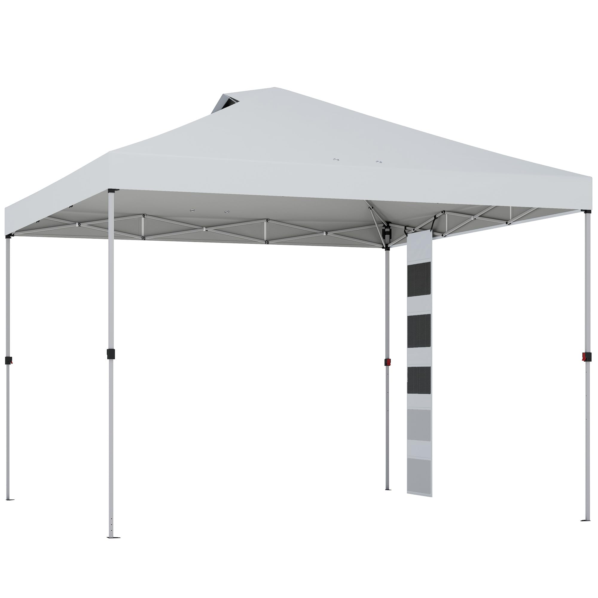 Outsunny Tonnelle de Jardin 3 x 3 m Pop Up Hauteur Réglable UV50+ Blanc