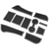 Asgohme Fit for Volkswagen Jetta 2013-2018 Accessories, Upgraded Custom Non-Slip Cup Holder Inserts, Center Console Liners, Door Pocket Pads, Interior Anti-Dust Liner Mats (9-PCS, White Trim)