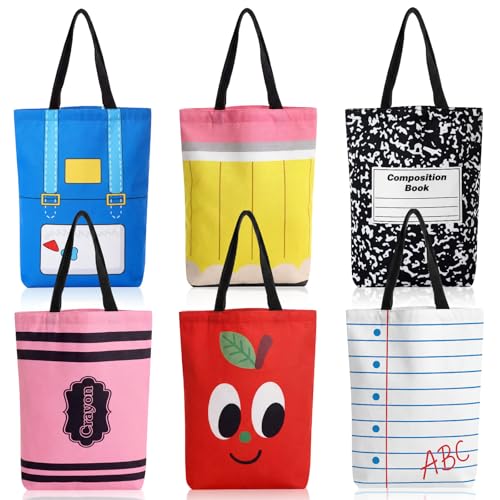 Regalos de agradecimiento para profesores con 6 bolsas de lona con asa