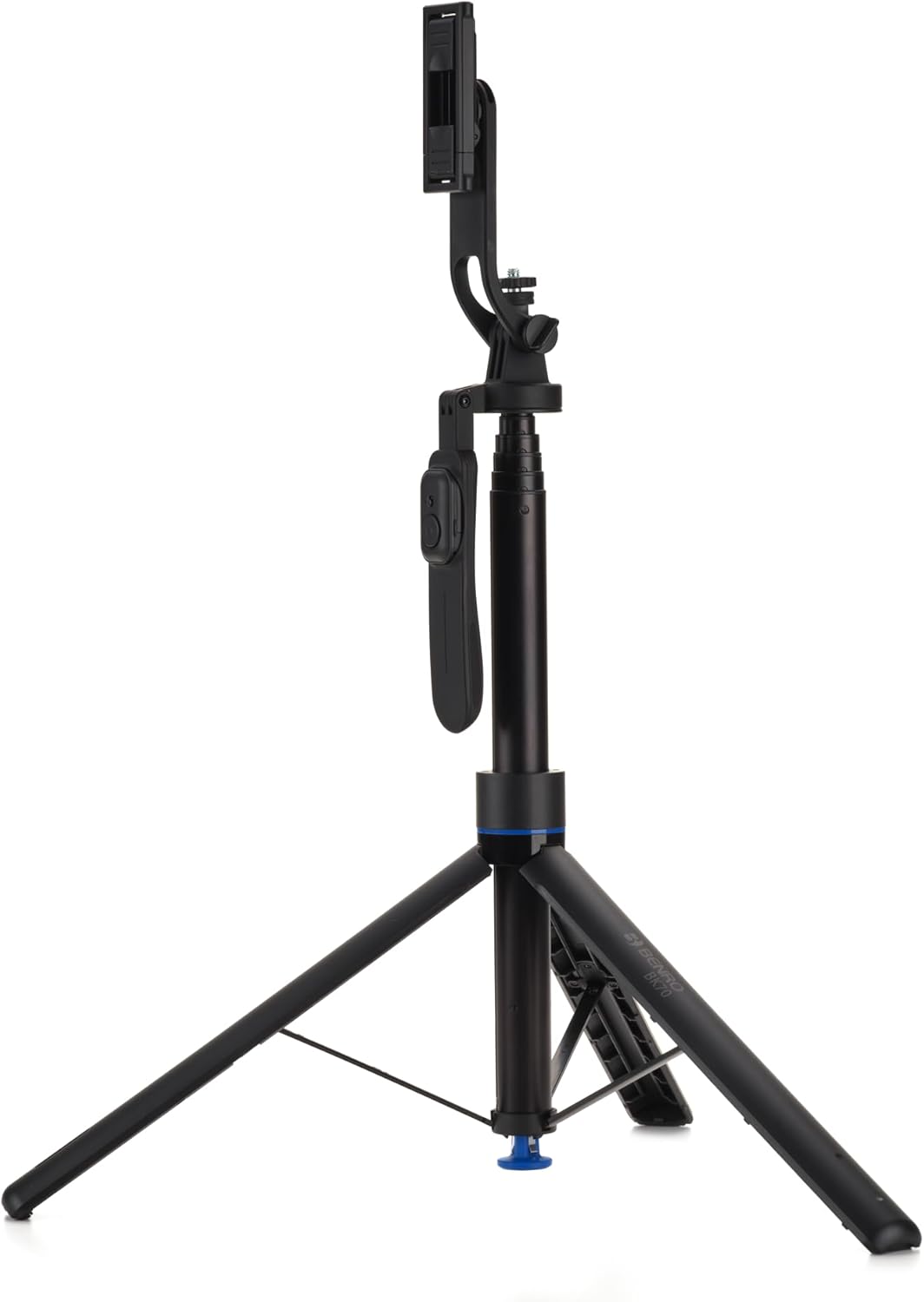 Benro BK70 Smart Selfie Stick and Mini Tripod with Bluetooth Remote, Adjustable Phone Mount, Portable Handheld Tripod Stand for Smartphones, Auto Pop Open Legs, Lightweight Travel Design