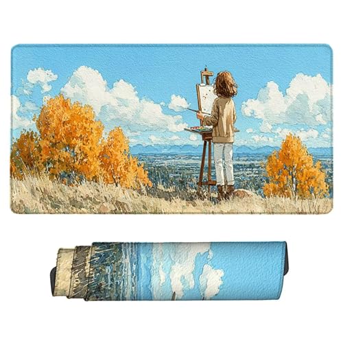 Mouse pad avec bords cousus antidérapant grand tapis souris