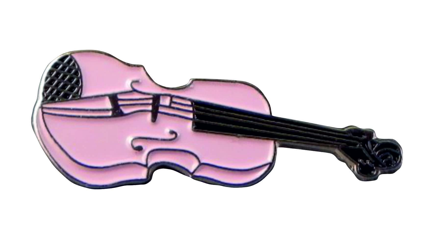 Metal Enamel Pin Badge Brooch Orchestral Musical Violin (Pink)